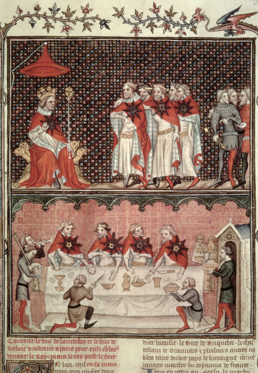 Fr 2813 fol.39 Dauphin Charles (1338-80) ja kolmen osavaltion edustajat, Grandes Chroniques de France, 1375-79 tekijältä French School