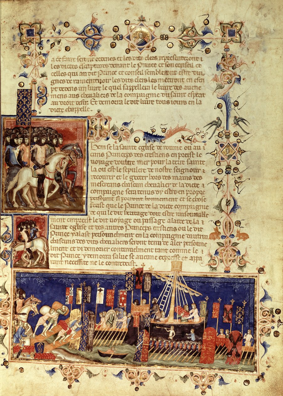 Fr 4274 fol.6 Lähtö ristiretkille, 1352 tekijältä French School