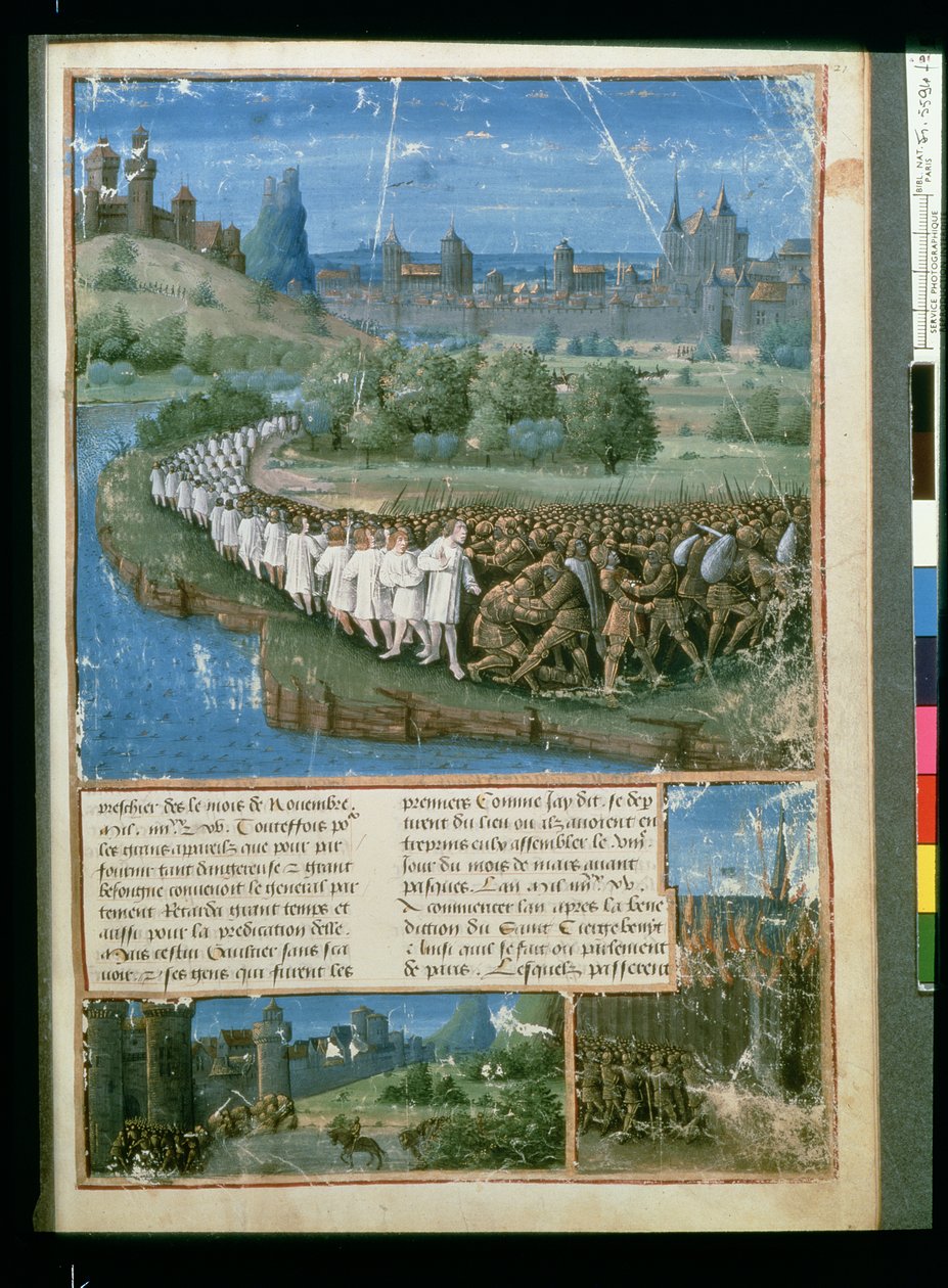 Fr 5594 f.19 Pietari Erakon ensimmäinen ristiretki, Passages faits Outremer, kirjoittanut Sebastien Mamerot, n. 1490 tekijältä French School