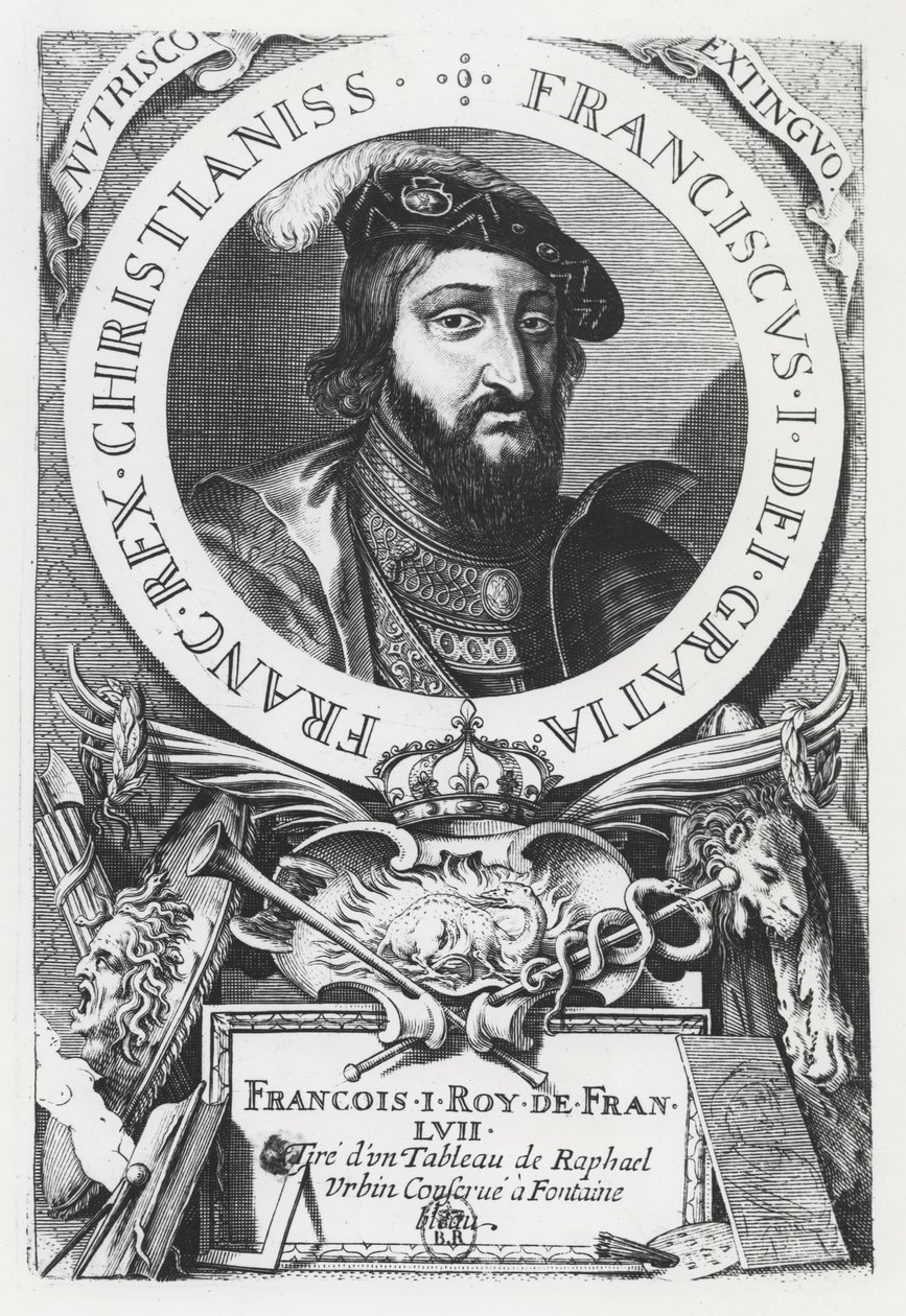 Francis I Ranskalainen (kaiverrus) tekijältä French School