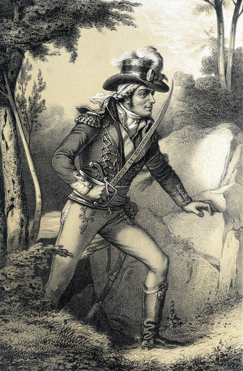 Francois-Athanase de Charette de la Contrie (Francois Athanase) (1763-1796) - Albertin teoksessa "Galerie historique de la Revolution francaise"? Maurin tekijältä French School