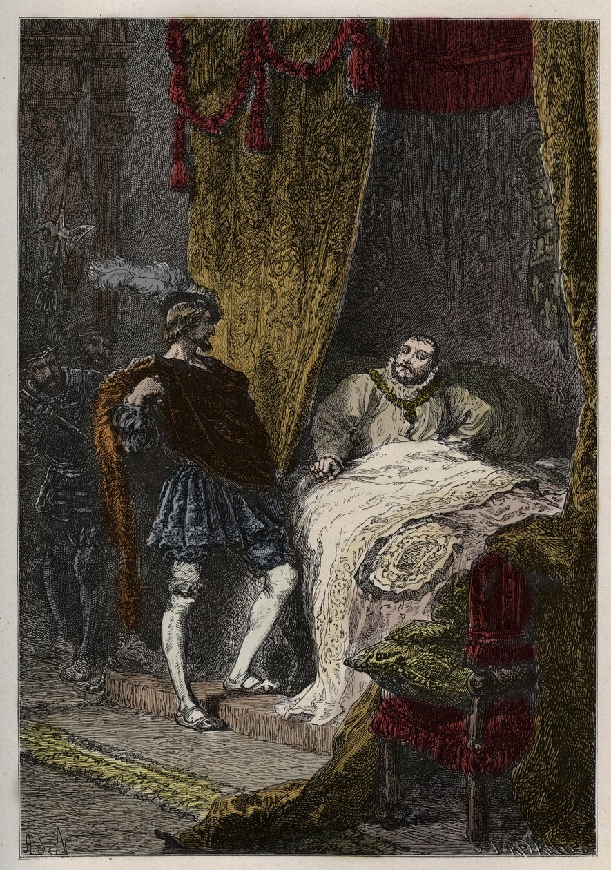Francois 1er (1494-1547) yllättää Henry VIII:n (1491-1547) aamulla Camp du Drap d