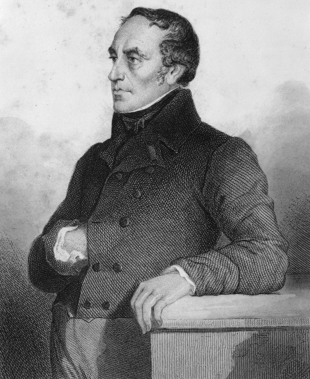 François Guizot (1787 - 1874), ranskalainen poliitikko ja historioitsija - kaiverrus "Louis Philippen poliittisen ja yksityiselämän historiaan" tekijältä French School