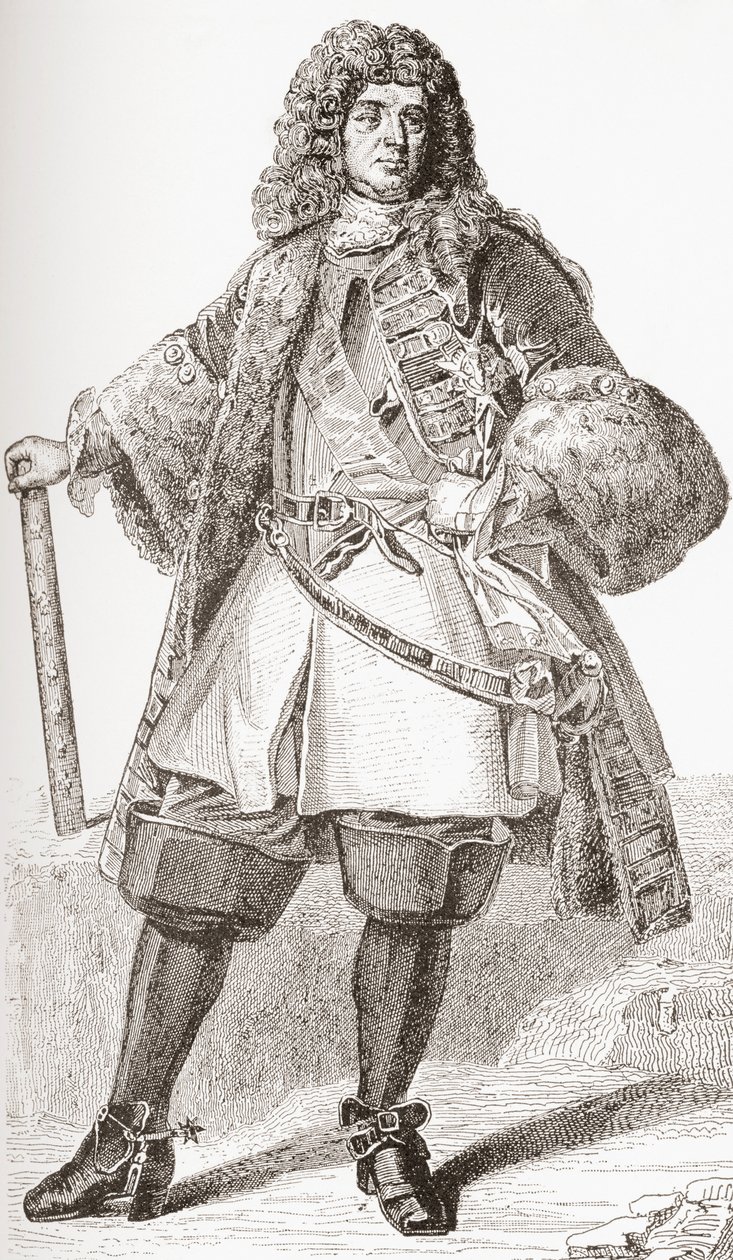 François de Neufville, 2ème duc de Villeroy, 1644 1730. Ranskalainen sotilas. Les Heures Libres, julkaistu 1908. tekijältä French School