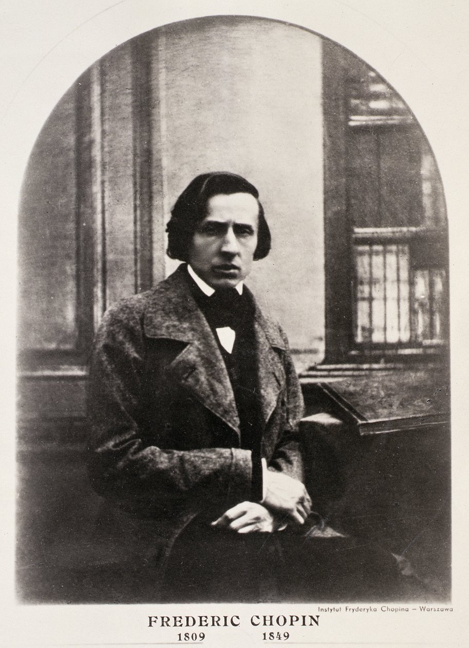 Frederic Chopin (1810-49) kaiverrettu daguerrotypiasta (syväpaino) tekijältä French School