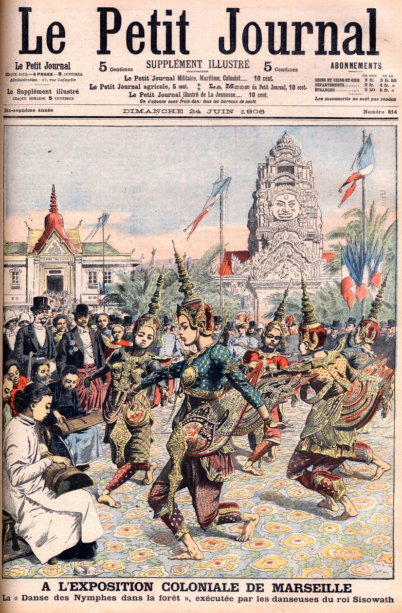 Ranskan siirtomaanäyttely Marseillessa - kuvitus Le Petite Journalille, 24. kesäkuuta 1906 (kaiverrus) tekijältä French School