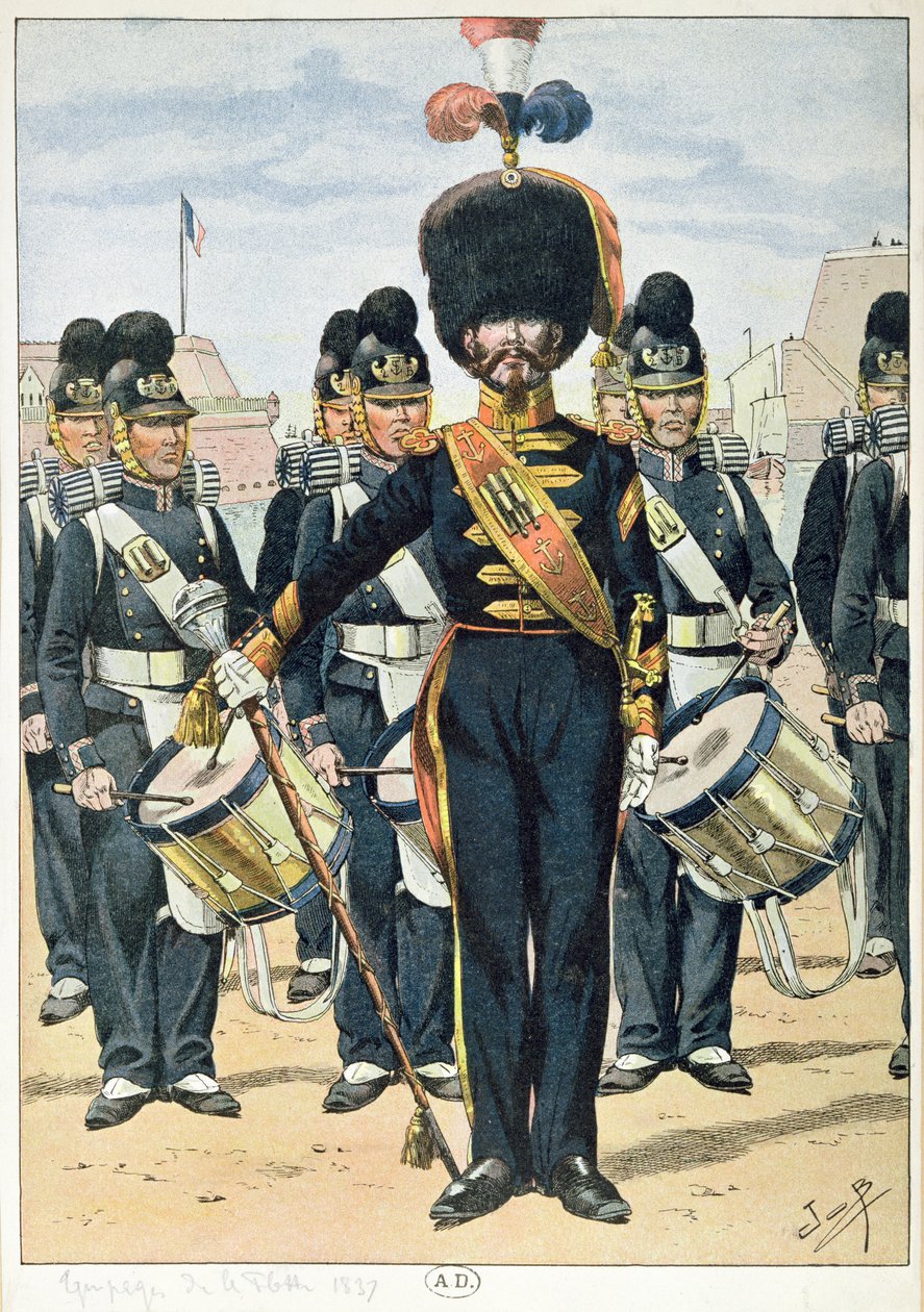 Ranskan laivastosoittokunta vuonna 1837, noin 1900 tekijältä French School