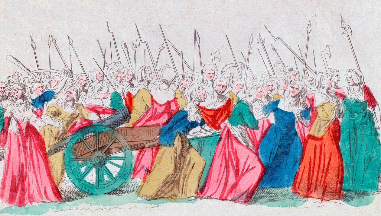 Ranskan vallankumous: "" A Versailles, a Versailles"" La marche des femmes sur Versailles 10.5.1789 (Naisten maaliskuu Versailles