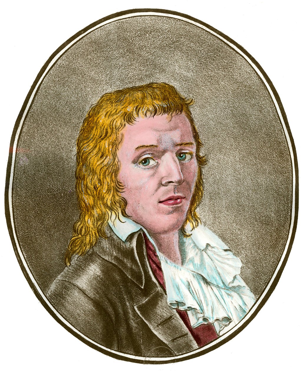 Ranskan vallankumous: "" François Babeuf dit Gracchuksen (1760-1797) vallankumouksellisen muotokuva"" Kaiverrus 1700-luvun yksityiskokoelmasta tekijältä French School