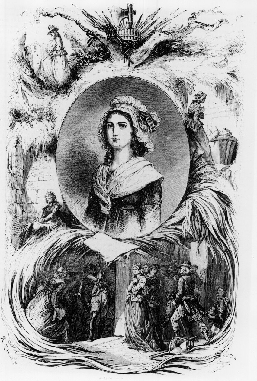 Ranskan vallankumous: Charlotte Cordayn muotokuva, v.1793. tekijältä French School