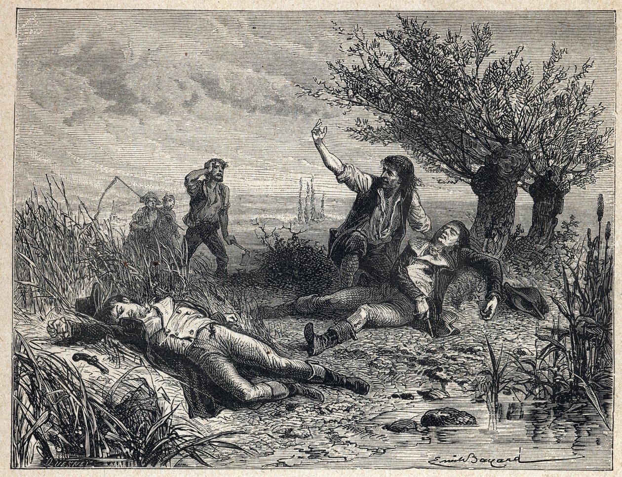 Ranskan vallankumous: itsemurha poliitikkojen Francois Buzotin (1760-1794) ja Jerome Petion de Villeneuven (1759-1794) myrkytyksellä tekijältä French School