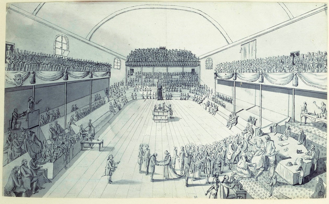 Ranskan vallankumous: perustuslain synty syyskuussa 1791, jonka Guy Jean-Baptiste Target (1733-1807) käsitteli Versailles