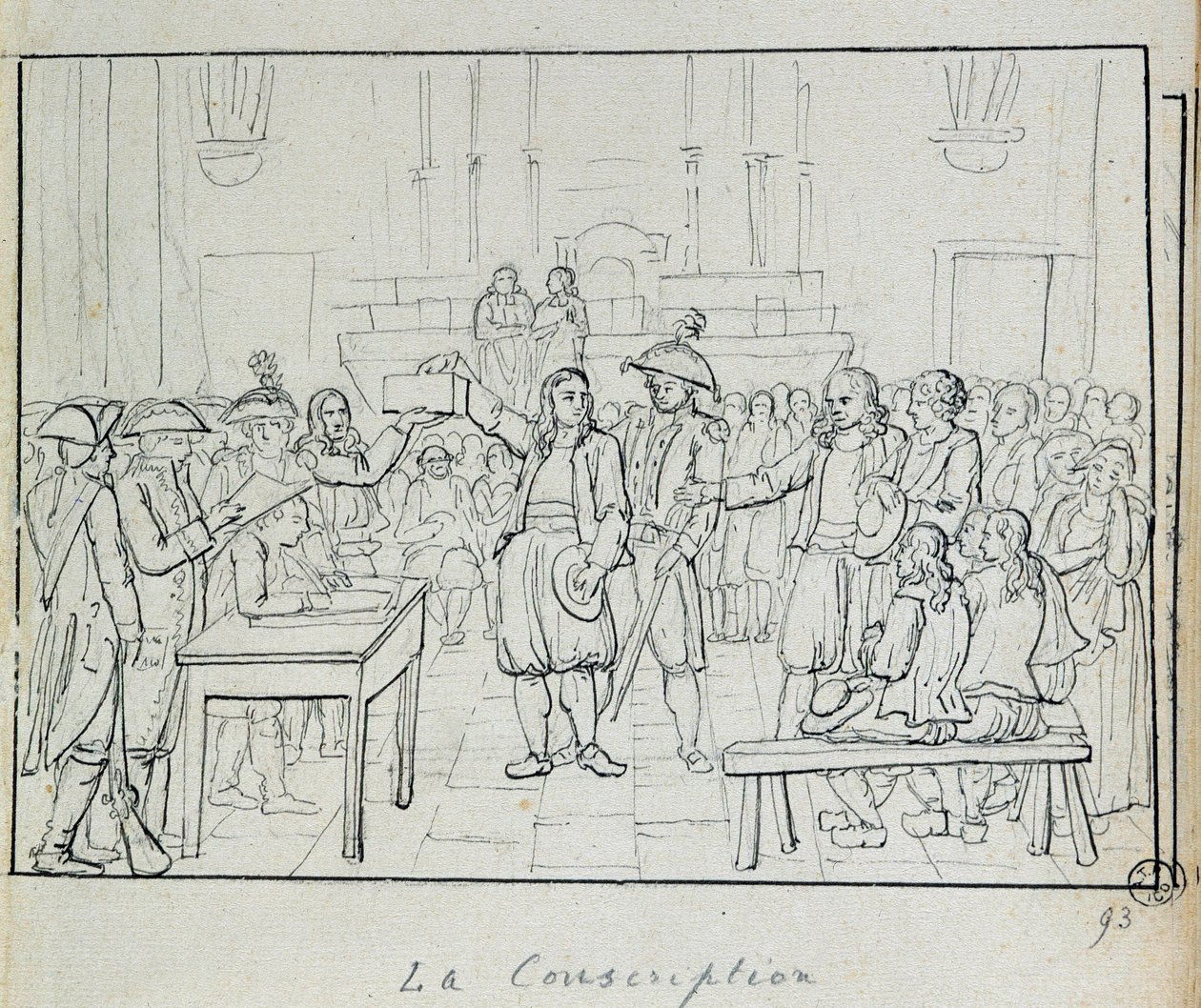 Ranskan vallankumous: asevelvollisuus Bretagnen 1793. Pariisi, Musee Carnavalet tekijältä French School