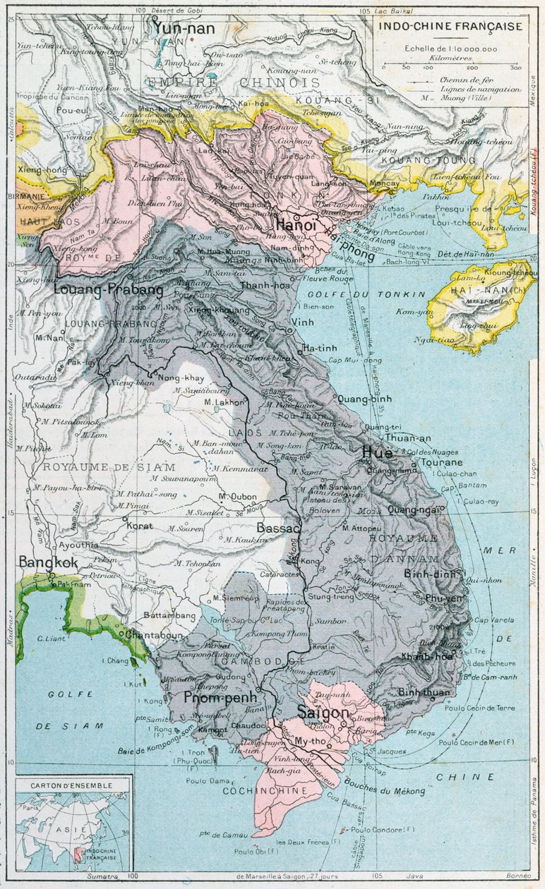 Indokiinan ranskan kouluoppikirjakartta, 1905 tekijältä French School