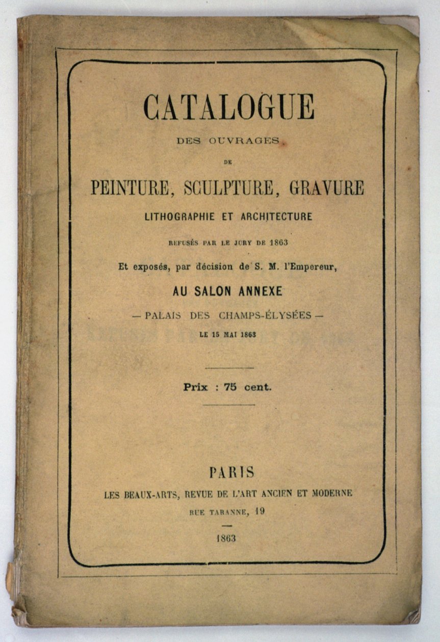 Salon des Refusesin luettelon etukansi, 1863 tekijältä French School