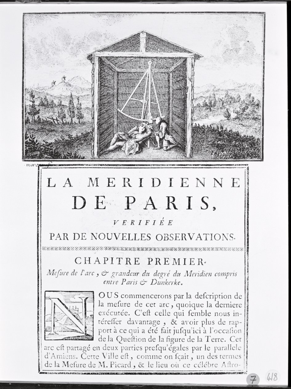 Cesar-Francois Cassini de Thuryn La Meridienne de Parisin ensimmäisen luvun etusivu, 1744 tekijältä French School