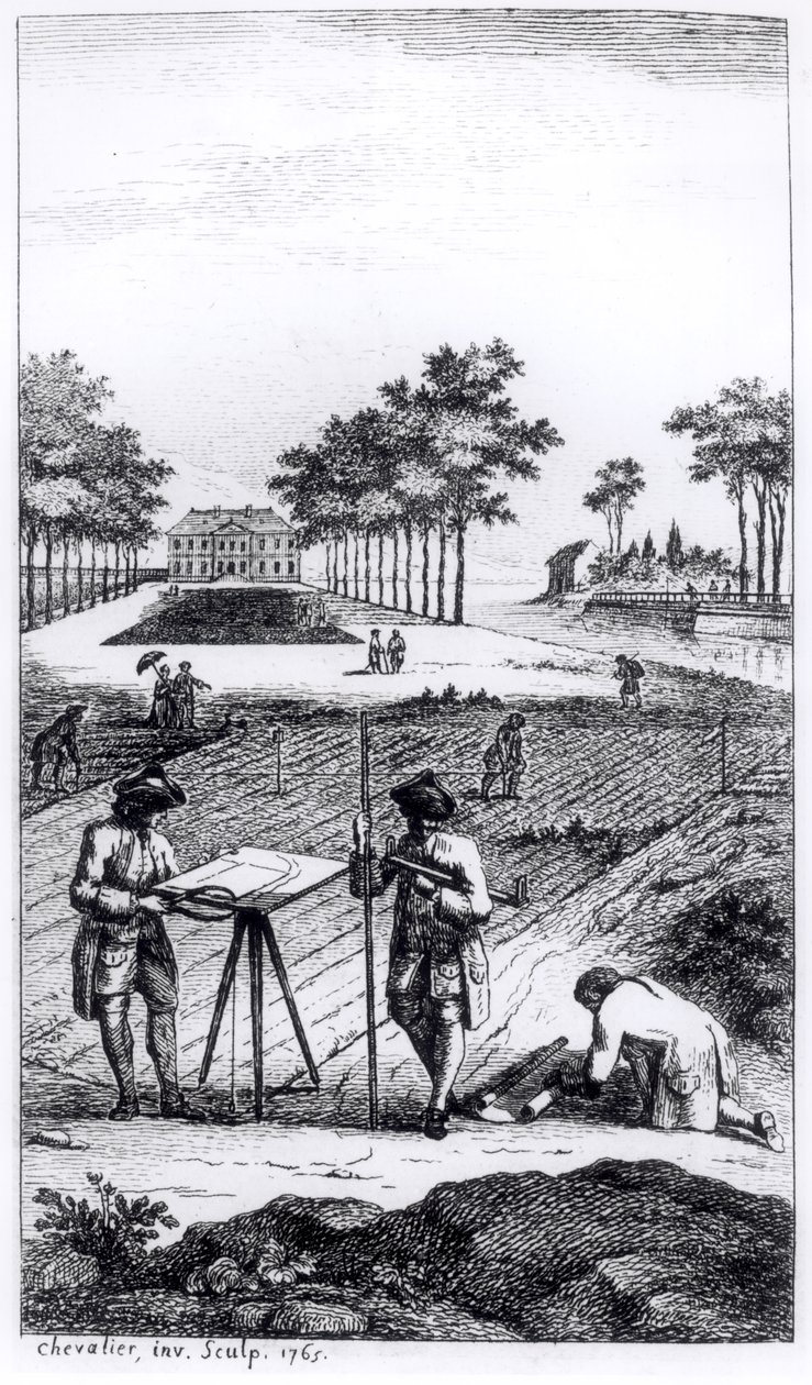 Dupain de Montessonin (n. 1720-90) La Science de lArpenteur -elokuva, julkaistu Pariisissa, 1766 tekijältä French School