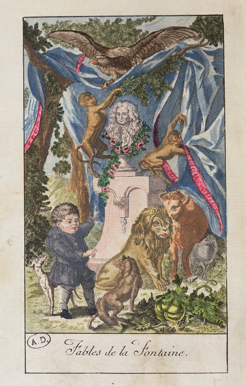 Bouillonin toimittama Fables de La Fontainen etuosa tekijältä French School