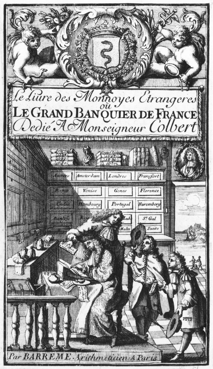 Le Grand Banquier de France tai Le Livre des Monnaies Etrangeres -elokuva, Bertrand Francois Barreme (1640-1703) 1600-luvun loppu tekijältä French School