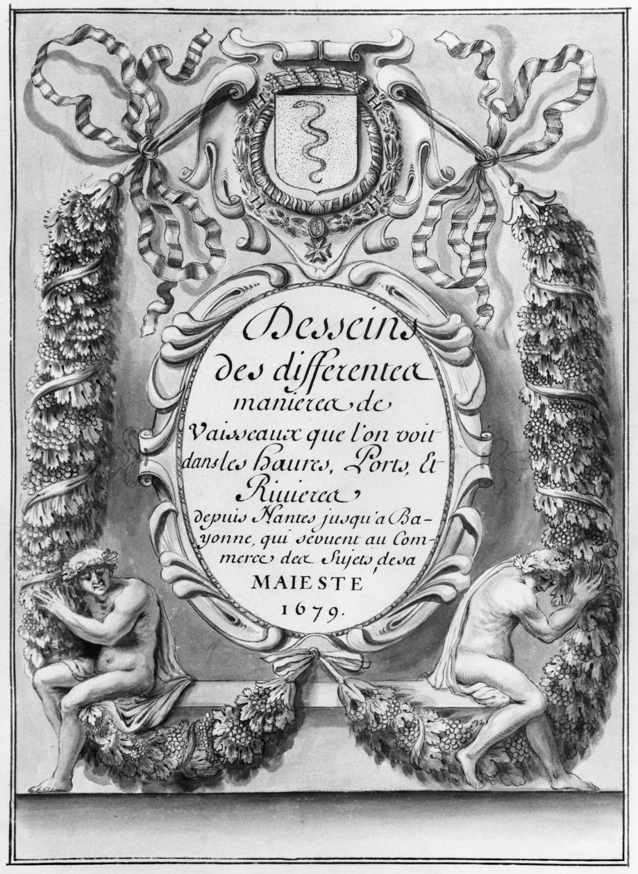 Etukappale erityyppisten alusten malleihin... Nantesista Bayonneen..., 1679 tekijältä French School