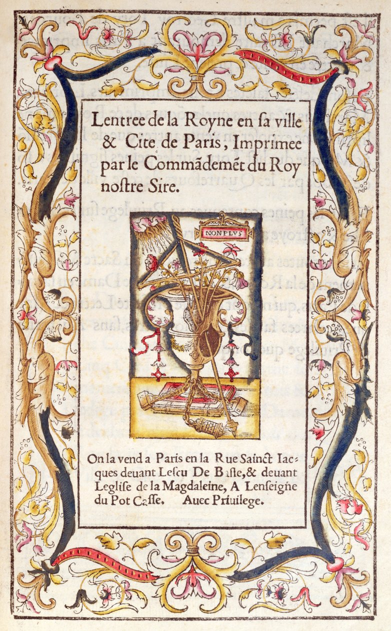 Etukappale kirjalle Marguerite de Navarren (1492-1549) saapumisesta Pariisiin vuonna 1531 tekijältä French School