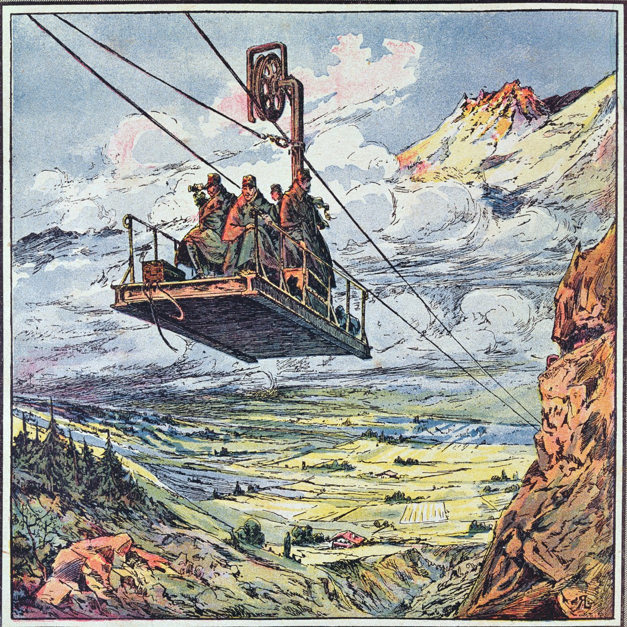 Köysirata Italian Alpeilla, 1916 tekijältä French School