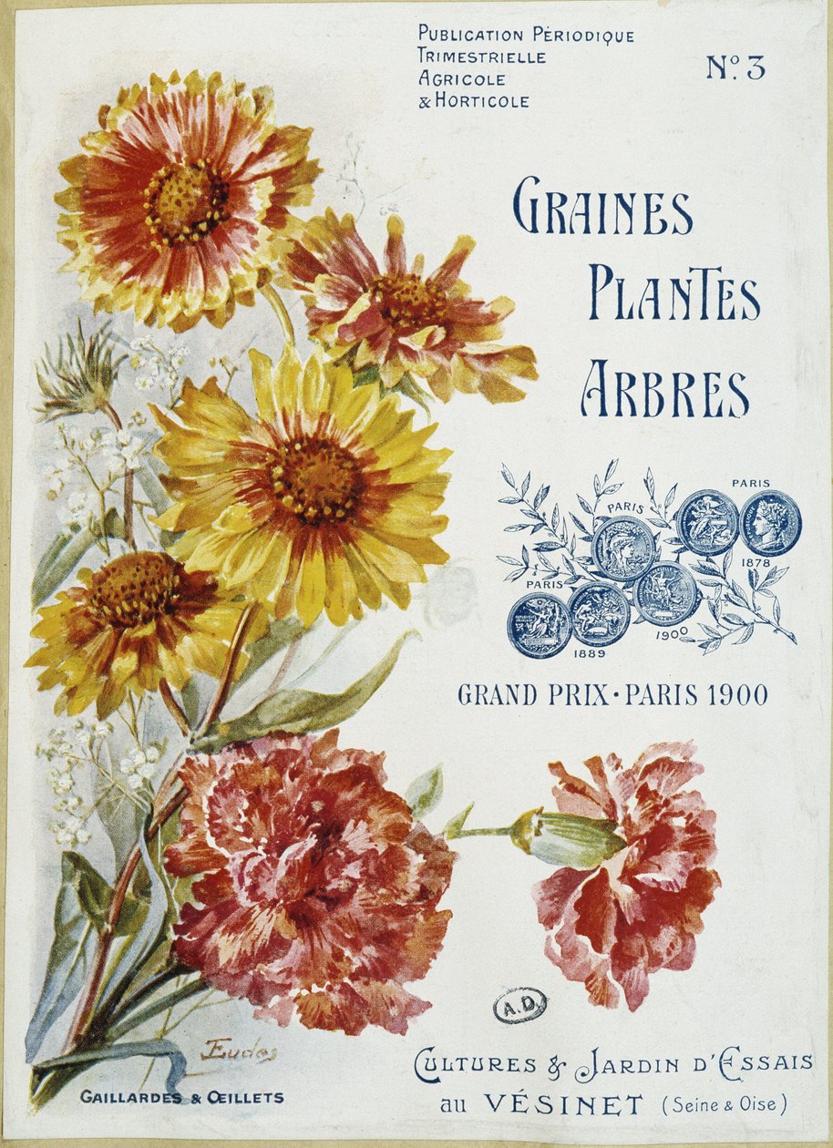 Gaillardes ja neilikat - "Seeds Plants Trees" -lehden kansi, nro 3 tekijältä French School