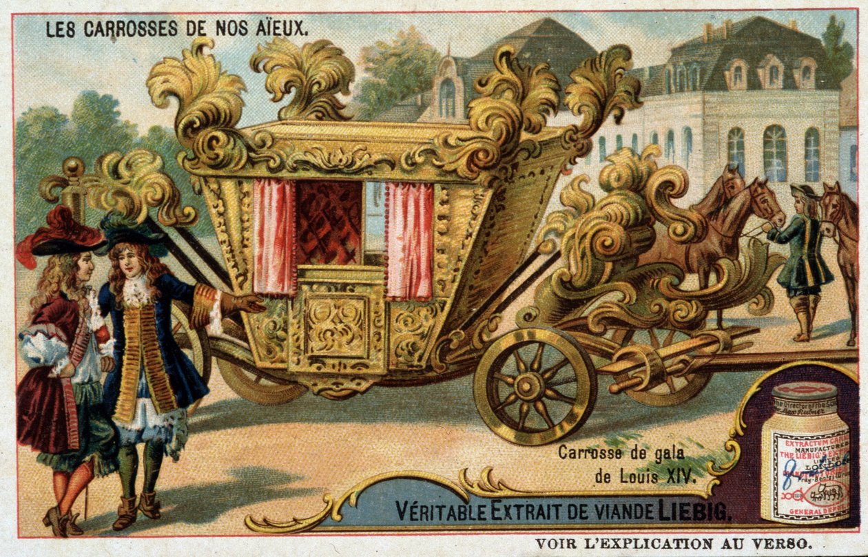Ludvig XIV:n juhlavaunu - Liebig-kromolitografia, 1900-luvun alussa tekijältä French School