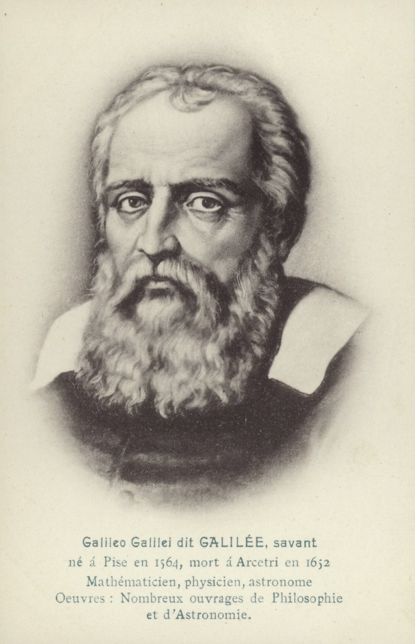 Galileo Galilei (1564-1642), italialainen fyysikko, matemaatikko ja tähtitieteilijä (litografia). tekijältä French School