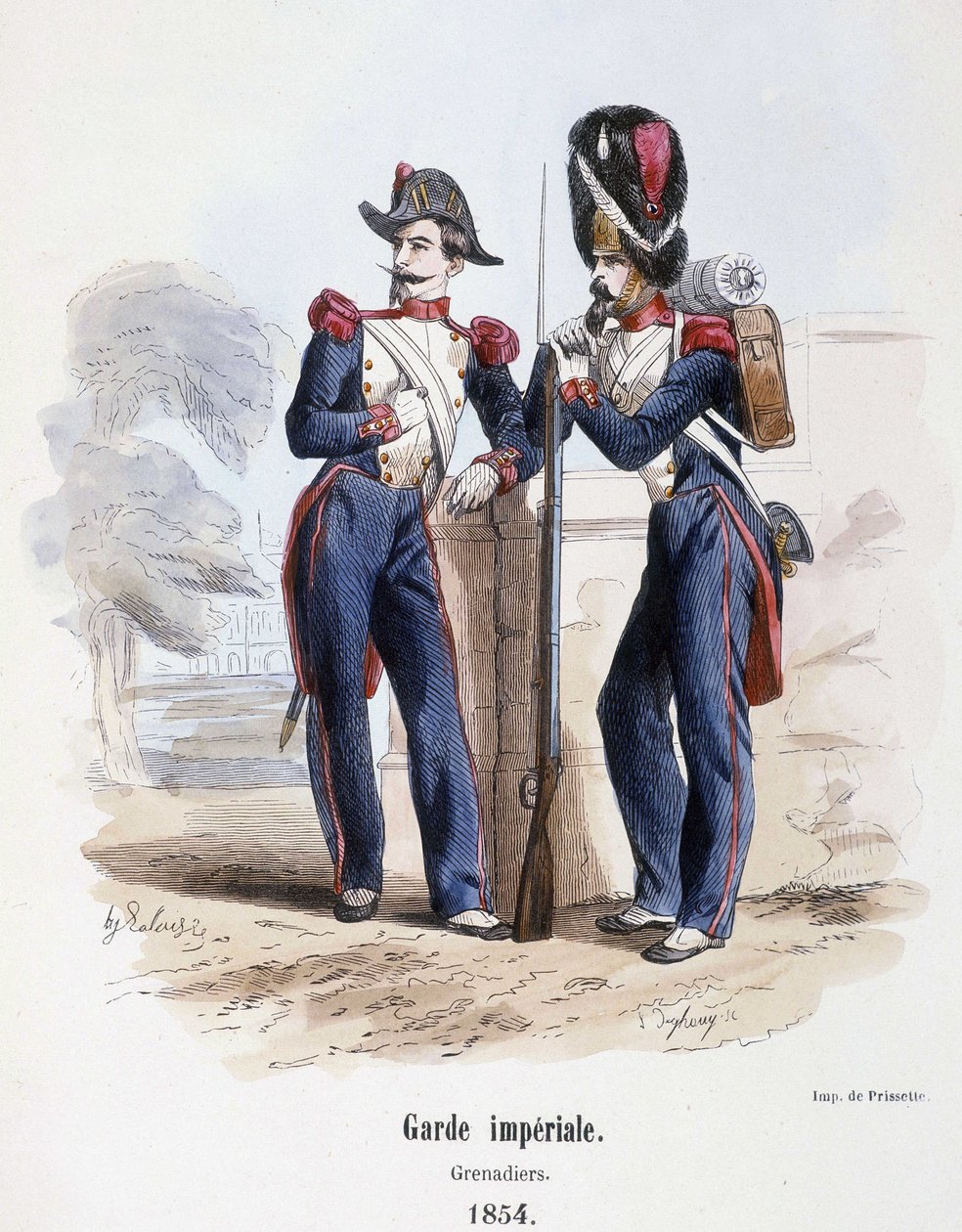 Keisarillinen kaarti: Grenadiers (1854) - ""History of the army"" toim. Parturi, Pariisi tekijältä French School