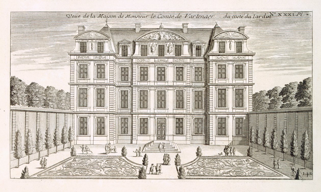 Kreivi Vartenaersin talon puutarhakorkeus, noin 1720-luku tekijältä French School