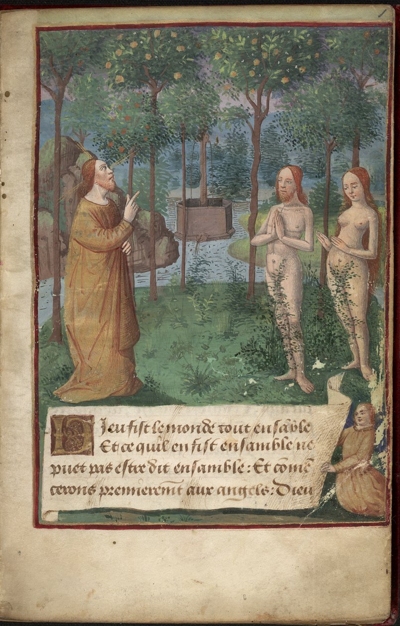 Garden of Eden, lisää MS 26667, f.1r, Chronique Universelle tekijältä French School