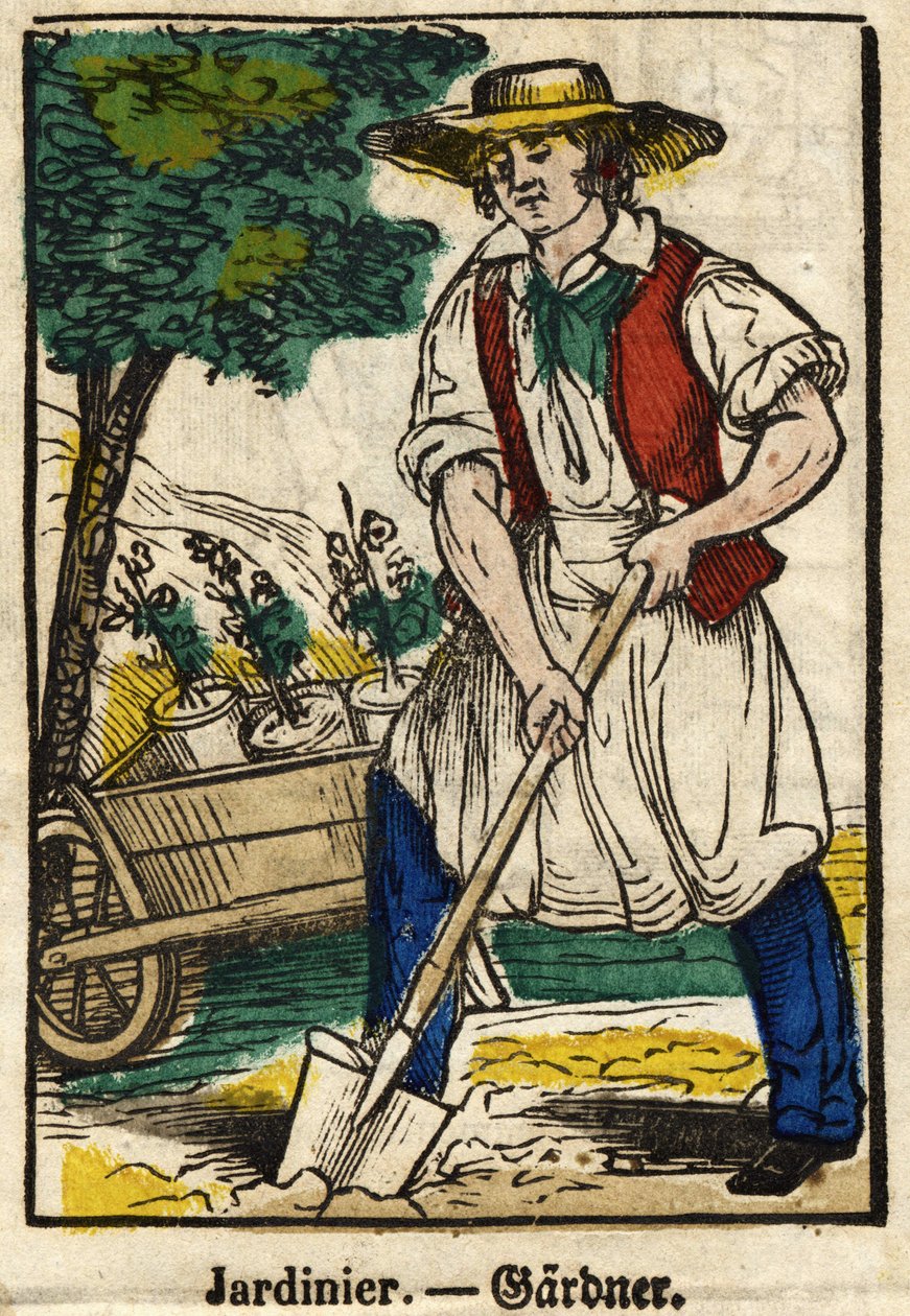 Puutarhuri; Kauppasarja, kuva 1800-luvun Epinalista. tekijältä French School