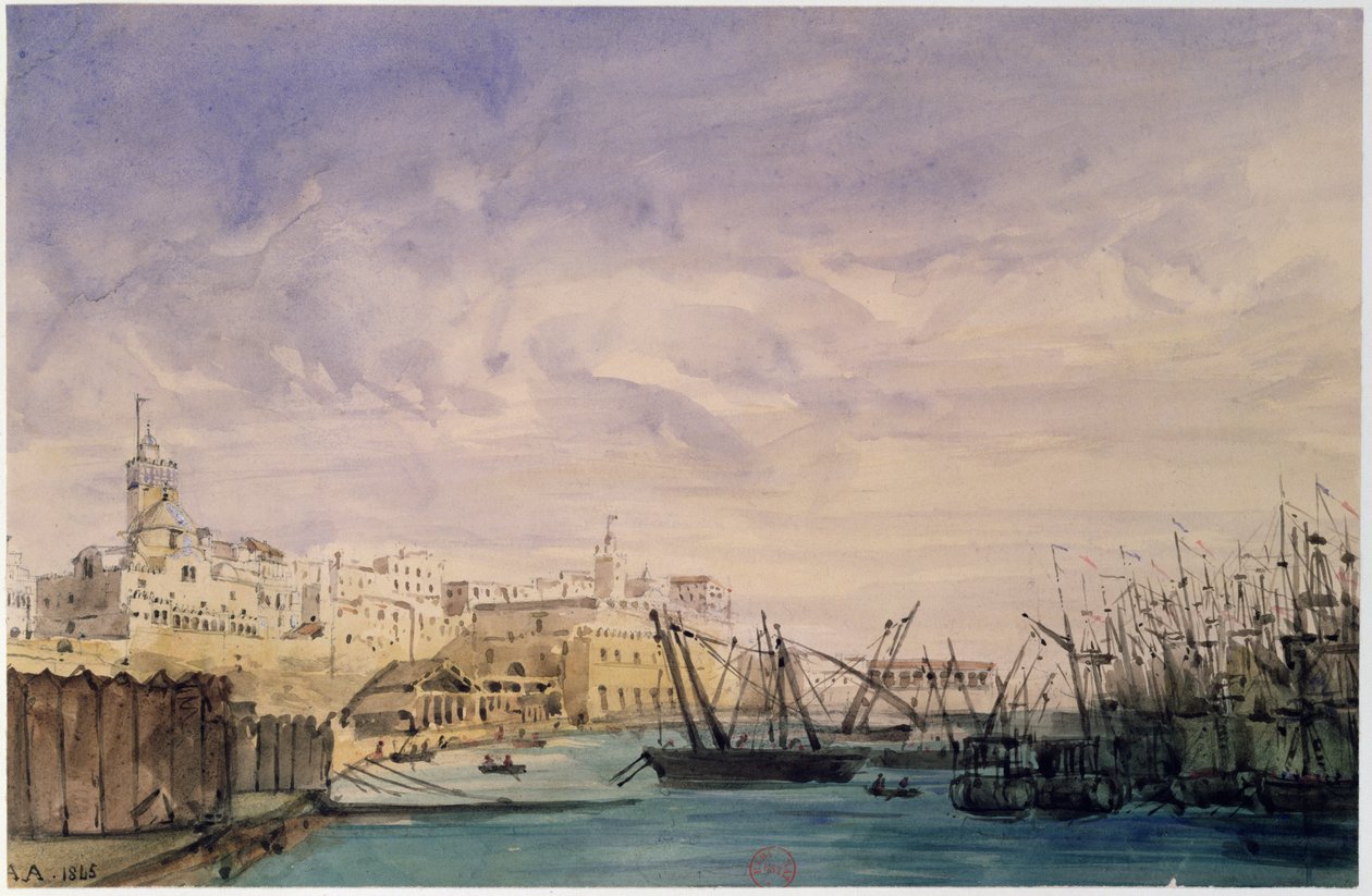 Yleisnäkymä Algerista, 1845 (wc paperilla) tekijältä French School