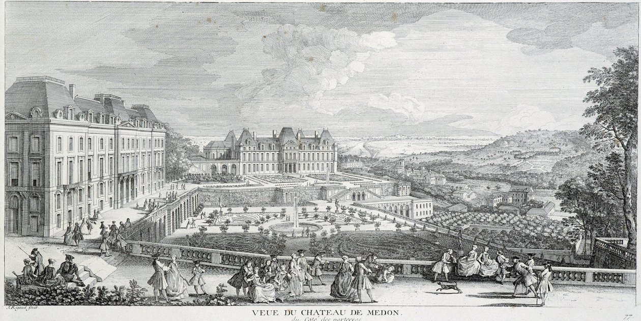 Yleisnäkymä Chateau de Meudonista tekijältä French School