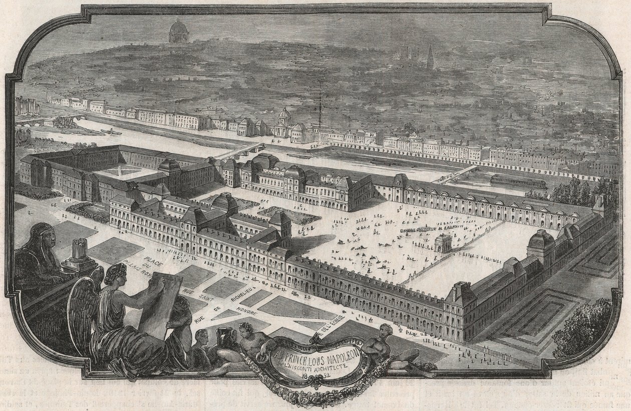 Yleiskuva Palais du Louvresta ja Tuileries
