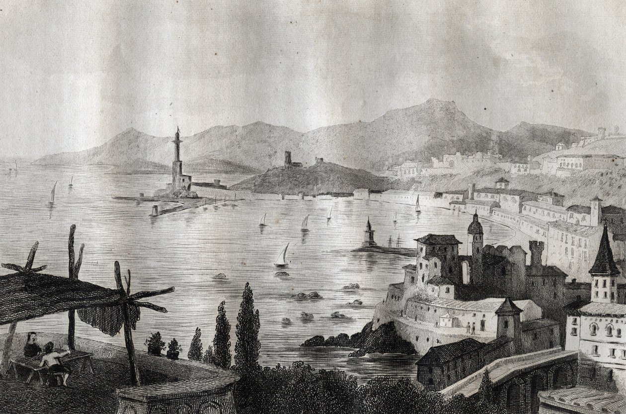 Genova - Genes - Genova - Kaiverrus "" Maalauksellisesta Italiasta"", M. de Norvins, Ch. Nodier 1834-1836. tekijältä French School