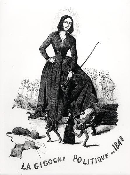 George Sand, poliittinen haikara, "Le Monde Illustre" tekijältä French School