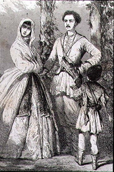 Georgian puvut 1860-luvulla (kaiverrus) tekijältä French School