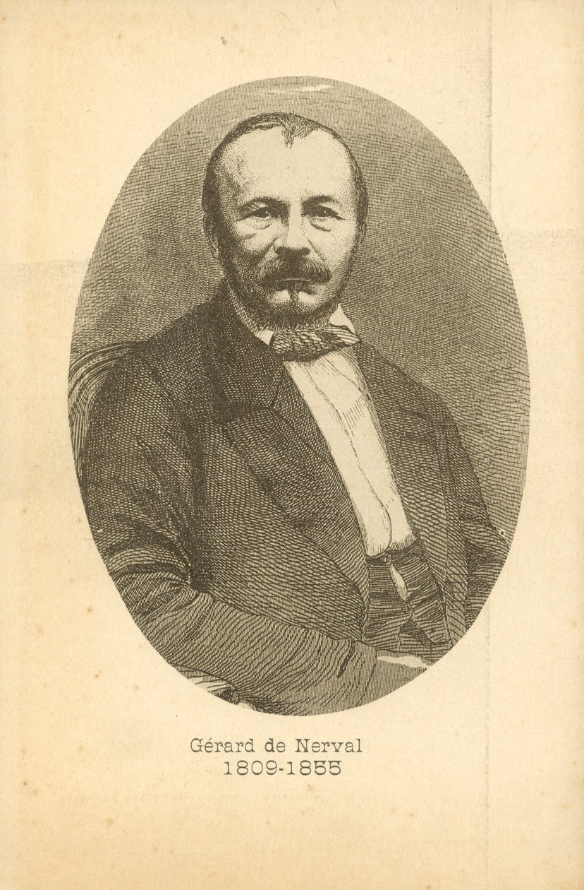 Gerard De Nerval, muotokuva (kaiverrus) tekijältä French School