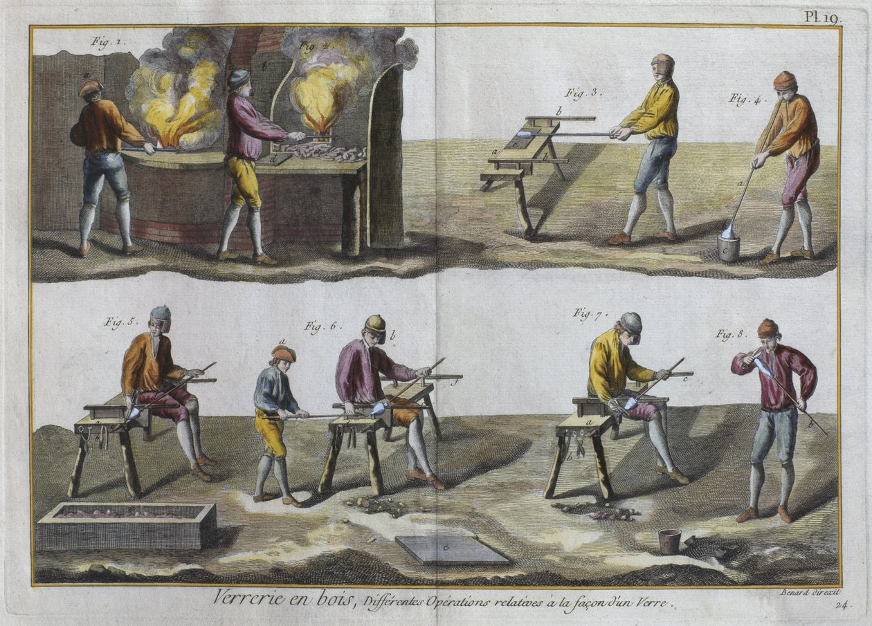 Lasinpuhallus, kuvitus Denis Diderot