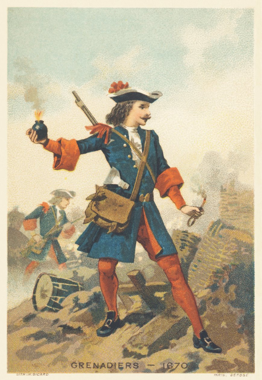 Grenadieri vuonna 1670 tekijältä French School