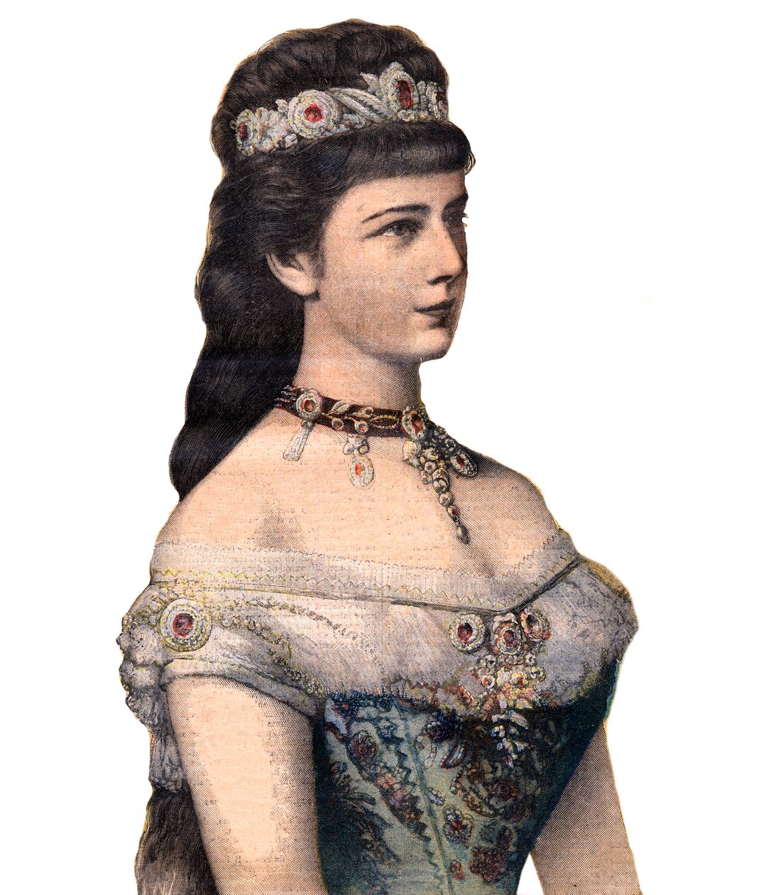 Ranskan vieraat: keisarinna Elisabeth (Sissi), itävaltalaisen Francis Joseph I:n puoliso "Le Petit Journalissa" 20. joulukuuta 1896 (kaiverrus) tekijältä French School