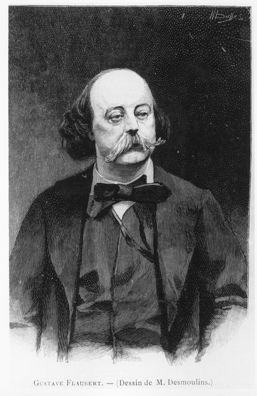 Gustave Flaubert, M. Desmoulinsin piirustuksen mukaan, kaivertanut Henri Dochy (1800-luku) tekijältä French School