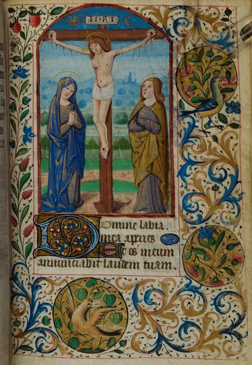 H/L-3-3 fol. 101r Ristiinnaulitseminen, kirjasta Tuntikirja, Pariisin käyttö, 1400-luvun puoliväli tekijältä French School