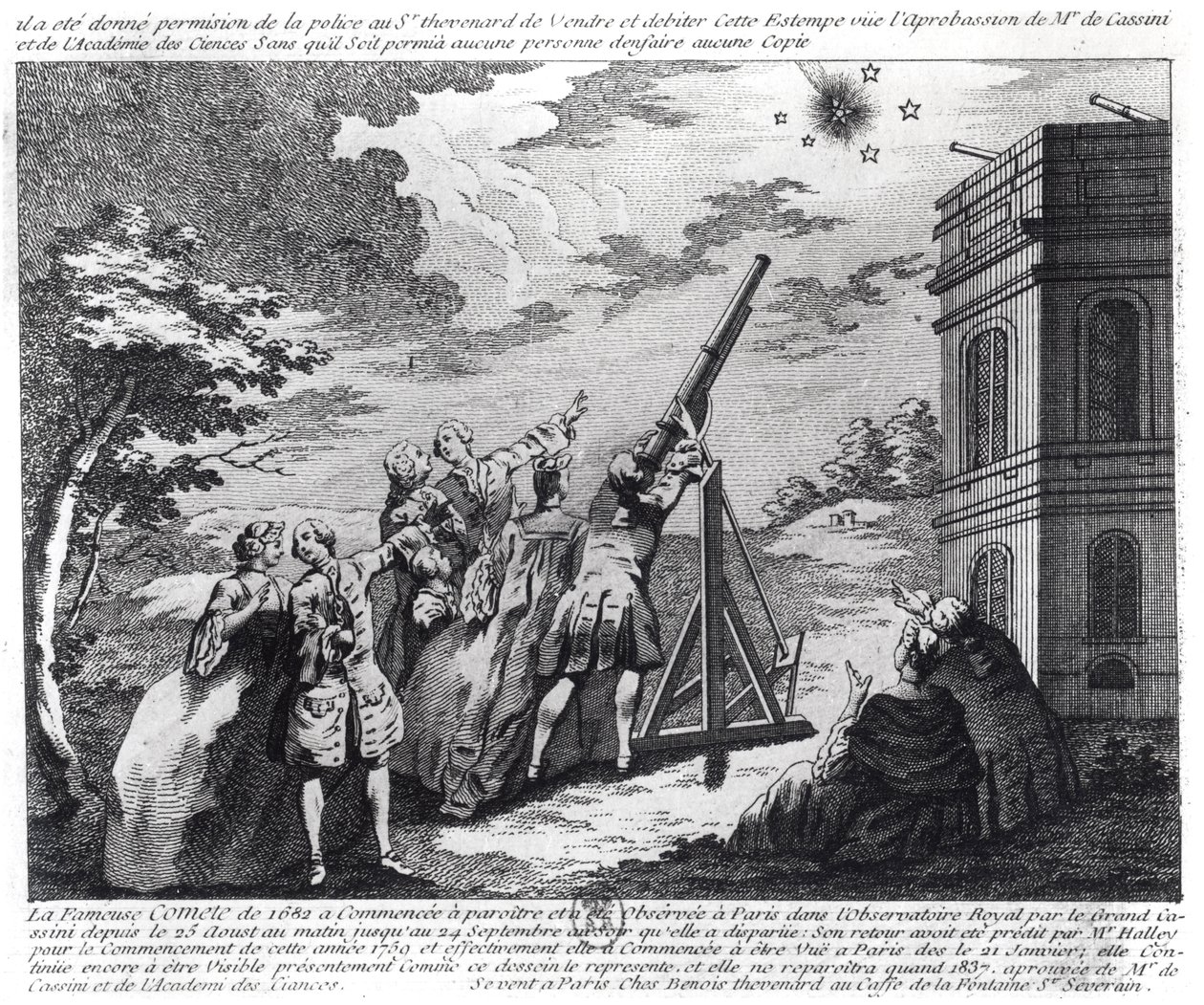 Cassini III:n (1714-84) havainnoi Halleysin komeetta vuonna 1759 tekijältä French School