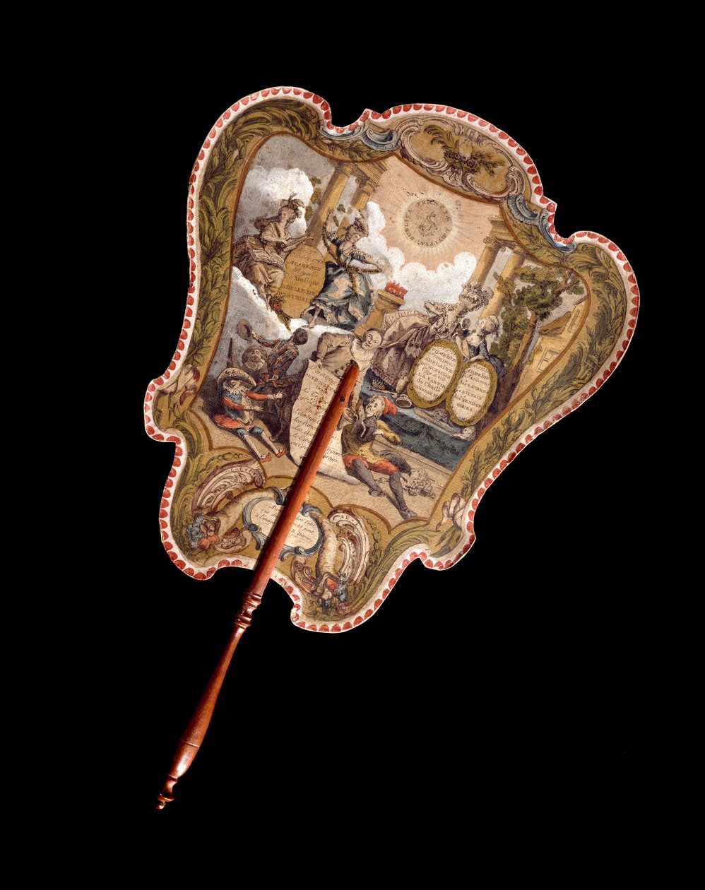 Käsinäyttö. Värikaiverrus pahville, joka suojasi kasvoja tulen kuumuudelta. Ranska 1700-luvulla. Pariisi, Musee Carnavalet tekijältä French School