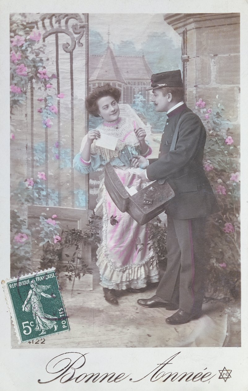 Hyvää uutta vuotta postikortti, 1900-luvun alku tekijältä French School