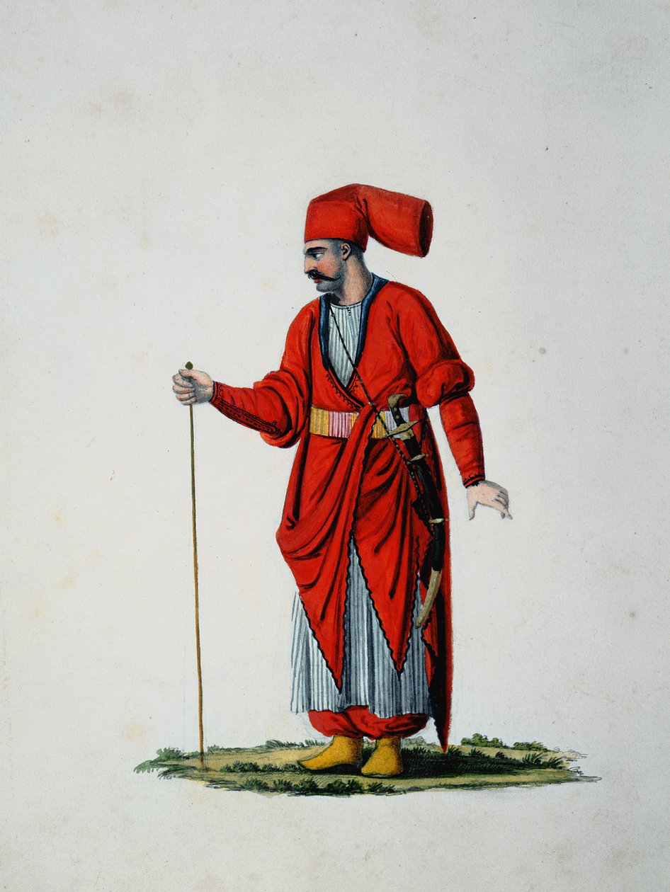 Hasseki Baltaci Valet del Sultani, luultavasti Cousinery, ottomaanien aika, 1700-luvun kolmas neljännes (wc paperilla) tekijältä French School