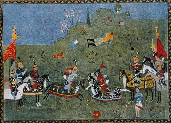 Päät lensivät ympäriinsä kuin pallot, kuvitus elokuvasta "The Arabian Nights" tekijältä French School